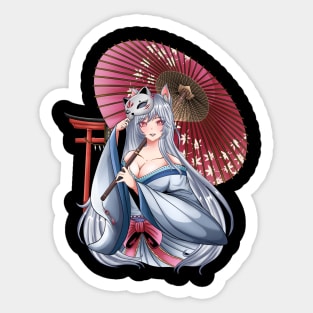 Kitsune Girl Anime Sticker